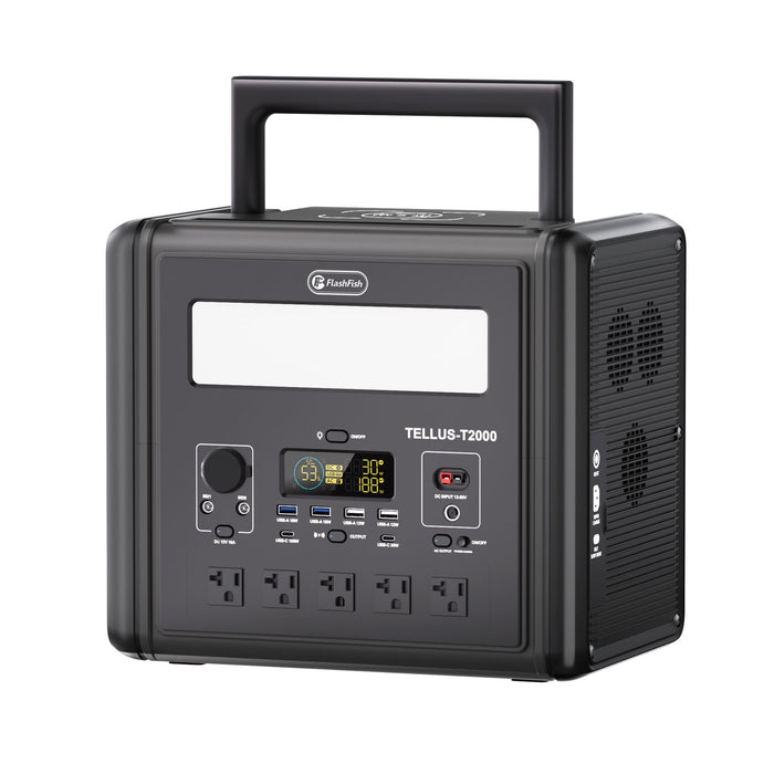 T2000 Portable Power Station – 2000W LiFePO4 Solar Generator