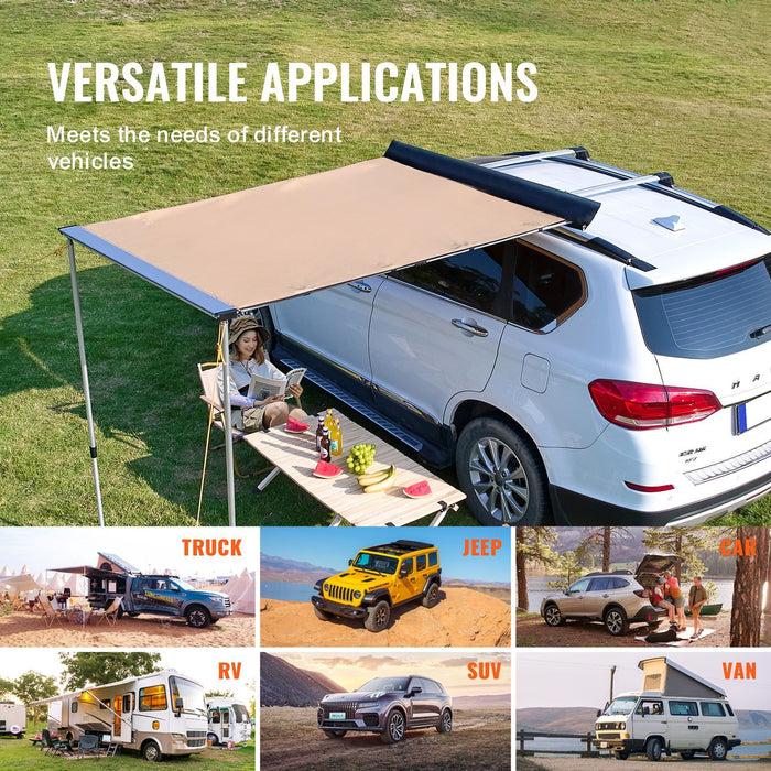 Overland Side Awning – 6.6’ x 8.2’ Waterproof Vehicle Awning